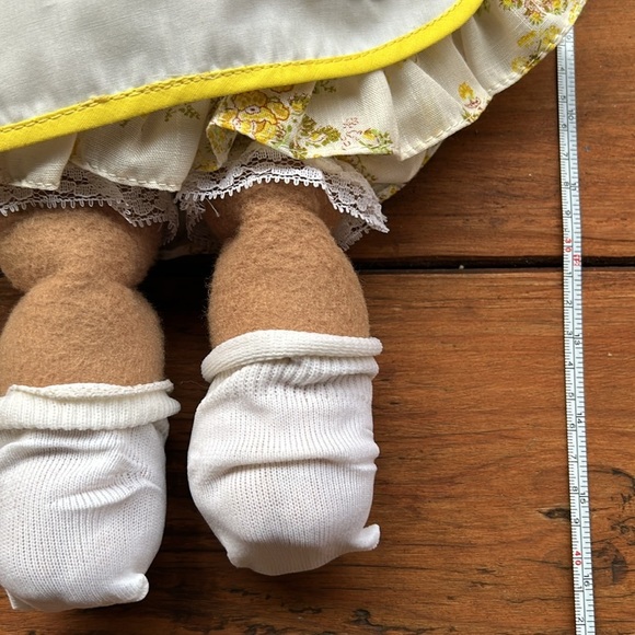 Handmade Teddy Bear with Yellow Floral Dress and Apron - Picture 12 of 12